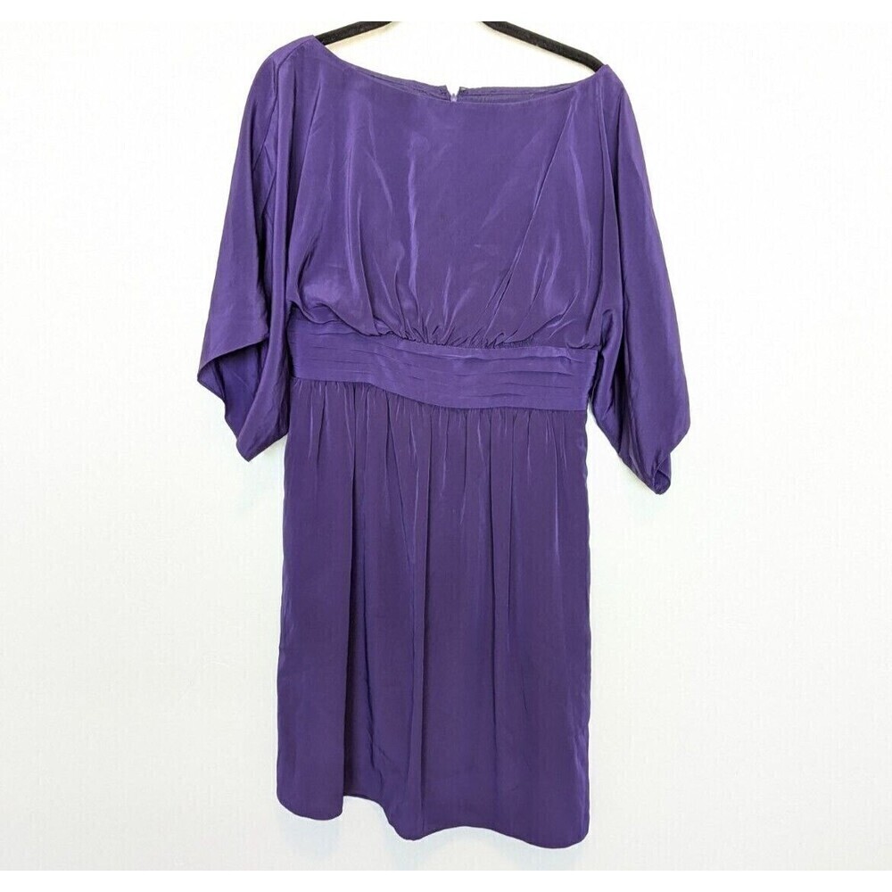 ADRIANNA PAPELL Dress Womens Size 6 Purple Kimono Sleeve Mini Cocktail‎ Event